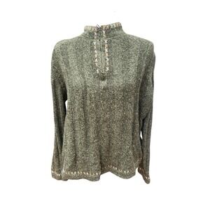 Woolrich 1/4 Zip Sweater‎ Green Women's Sz L Wool Blend